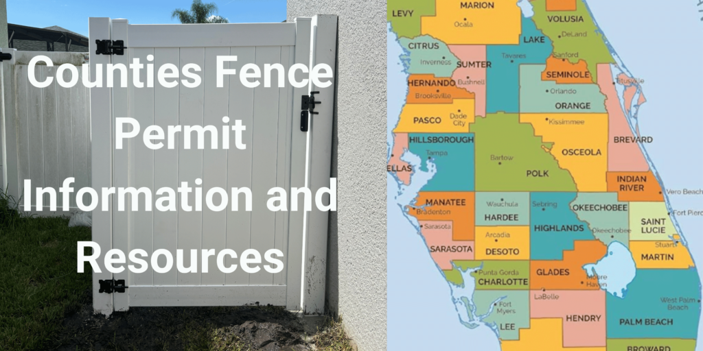 Central Florida counties fence permit requirements map